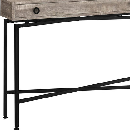 Sloane 43" Cross-Leg Console Table — Taupe & Matte Black