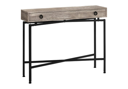 Sloane 43" Cross-Leg Console Table — Taupe & Matte Black