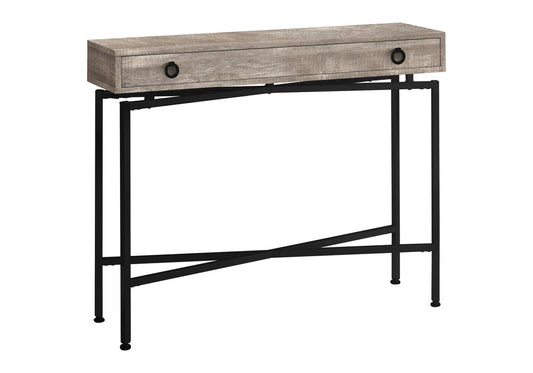 Sloane 43" Cross-Leg Console Table — Taupe & Matte Black