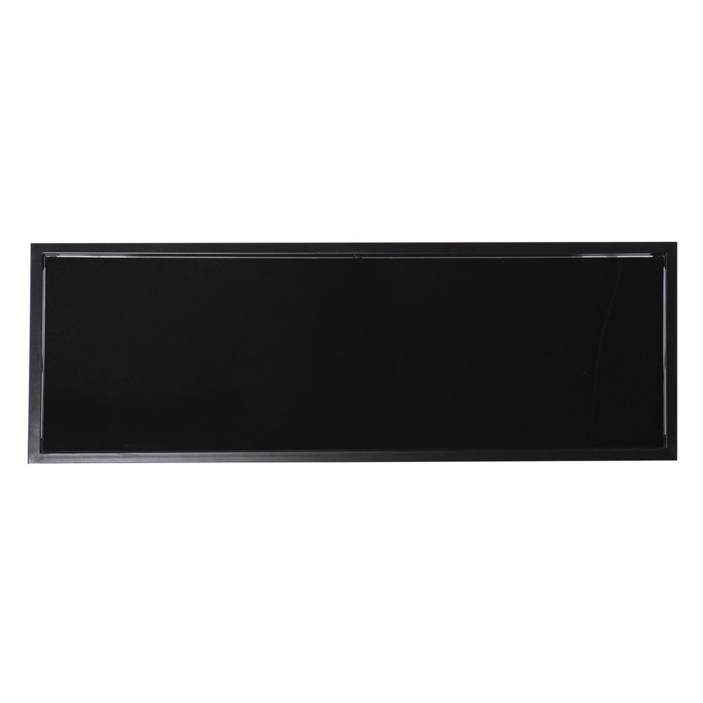 42" Black Glass and Metal A Frame Console Table With Shelf