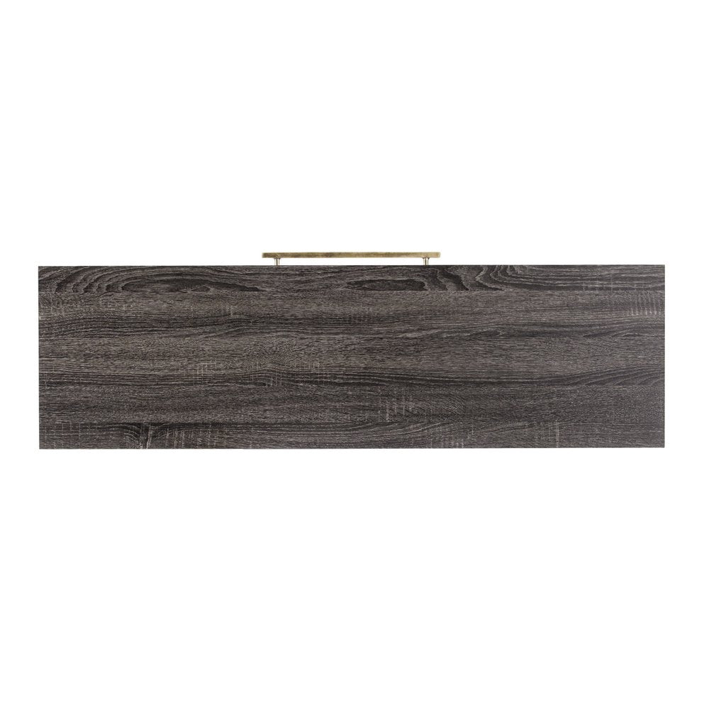 48" Gray and Gold Wood and Metal Frame Console Table With Drawer