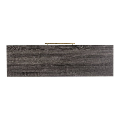 48" Gray and Gold Wood and Metal Frame Console Table With Drawer