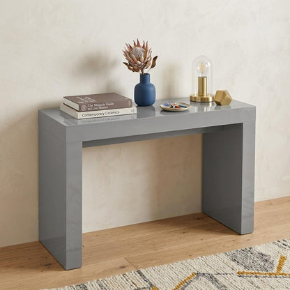 47" Gray Wood Block Console Table