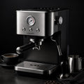 Compact stainless espresso machine